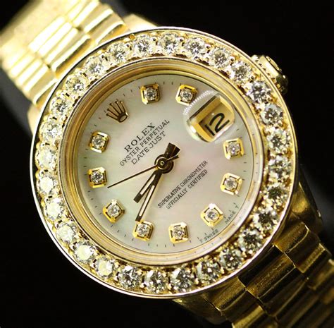 rolex gold watch women's|rolex lady datejust 18k gold.